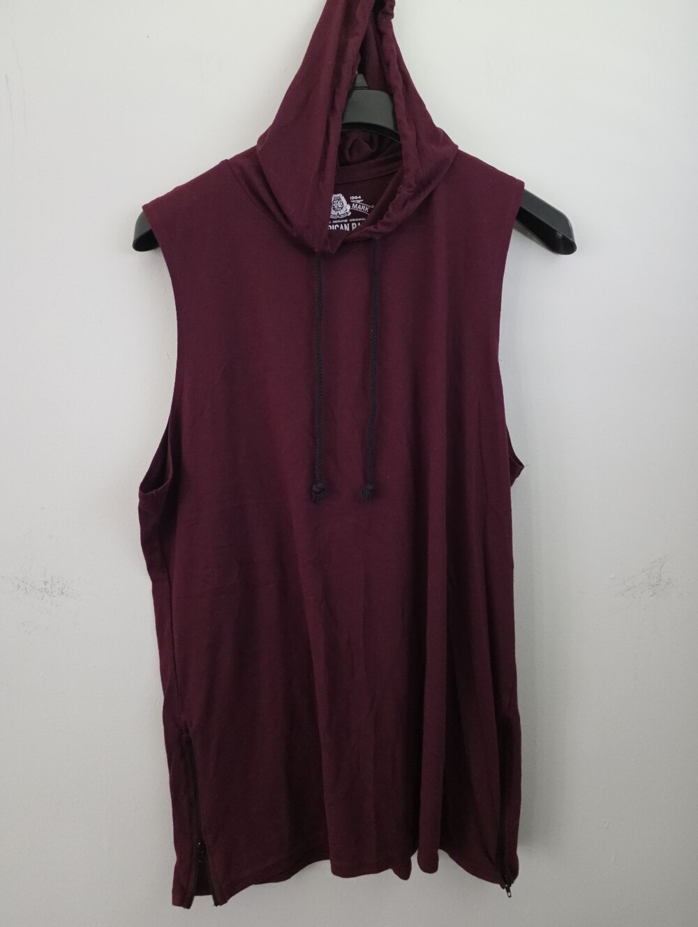 Men's American Rag Sleeveless Hooded Tank Top Shirt Burgundy XL Nwot